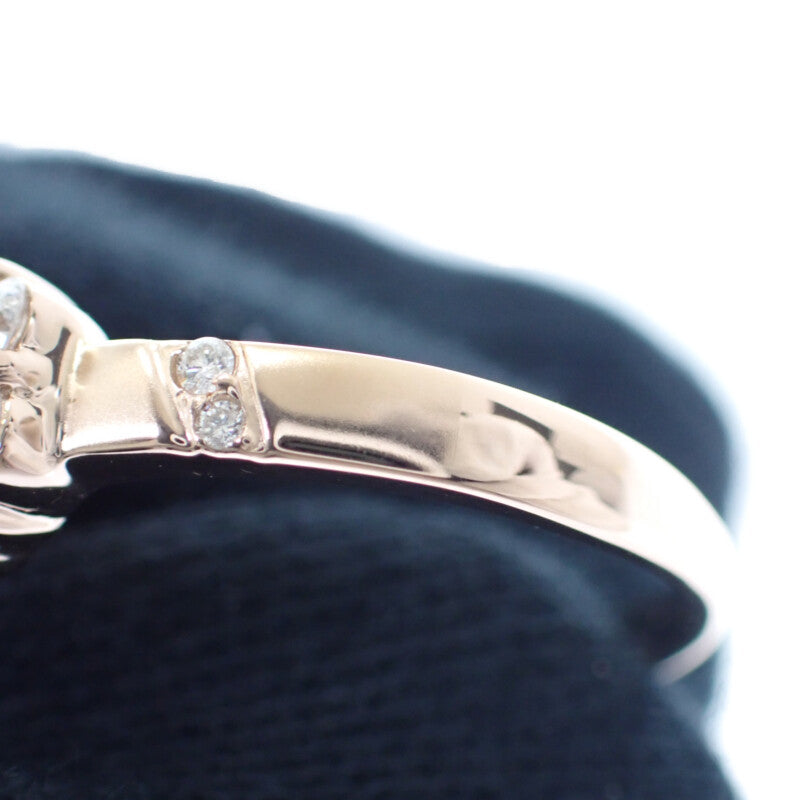 K18 Design Jewelry Ring K18 Pink Gold Diamond Ladies JP 14【Used】【A Rank】