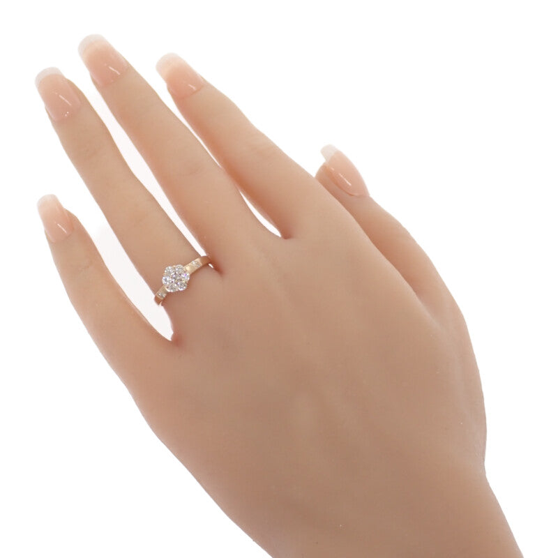 K18 Design Jewelry Ring K18 Pink Gold Diamond Ladies JP 14【Used】【A Rank】