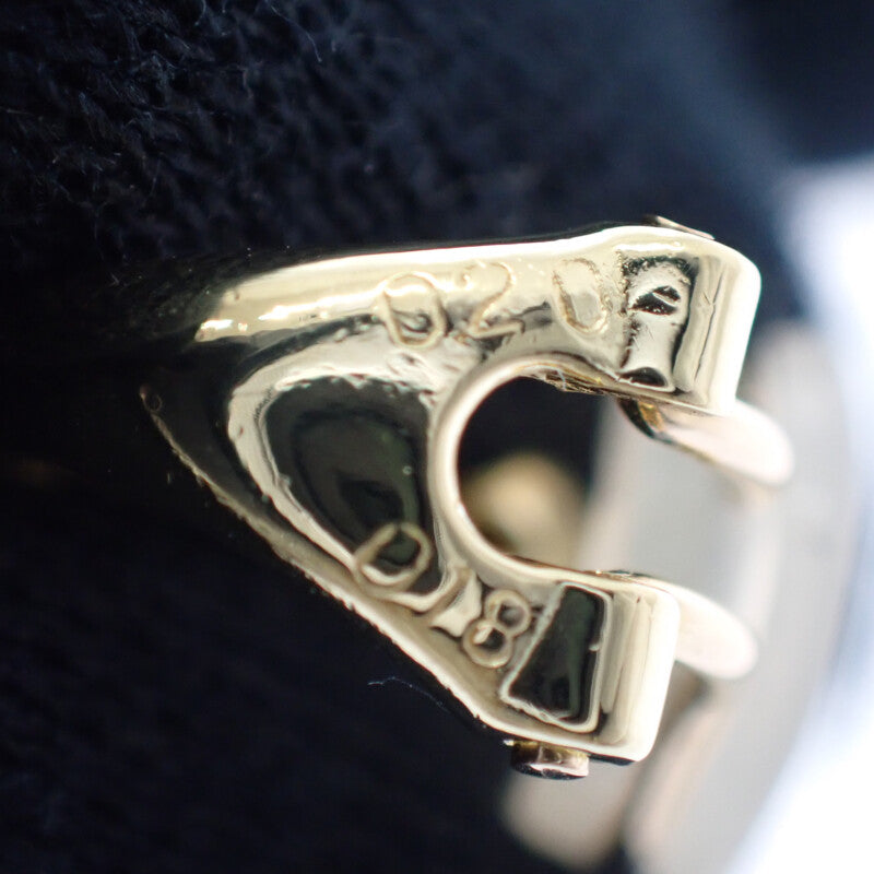 デザインジュエリー 2WAY イヤリング ノンホール ピアス K18イエローゴールド サファイア ダイヤモンド レディース【中古】【Aランク】