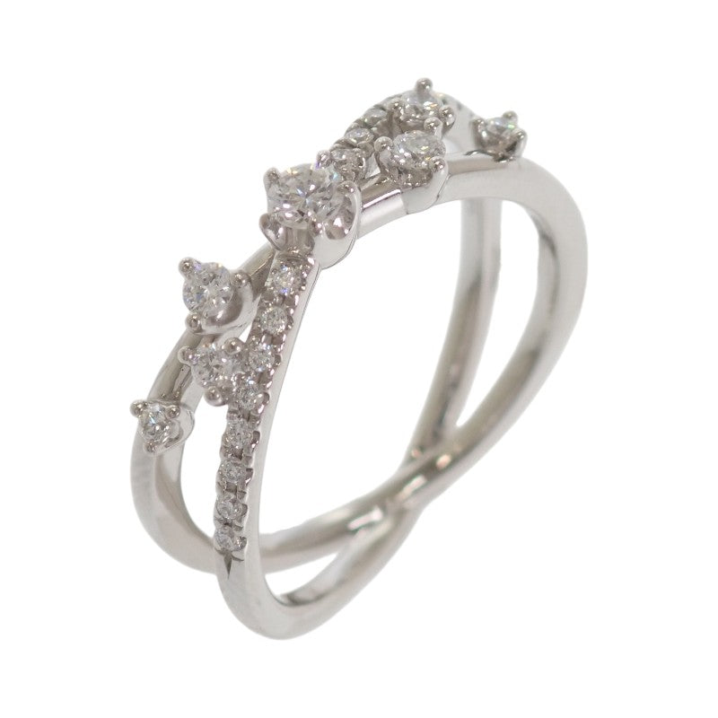 スタージュエリー STAR JEWELRY クロスライン 9号 リング Pt950プラチナ ダイヤモンド レディース【中古】【Aランク】
