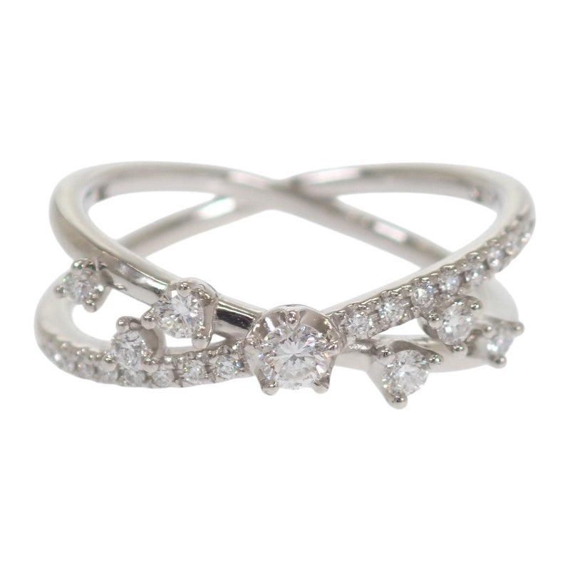 スタージュエリー STAR JEWELRY クロスライン 9号 リング Pt950プラチナ ダイヤモンド レディース【中古】【Aランク】