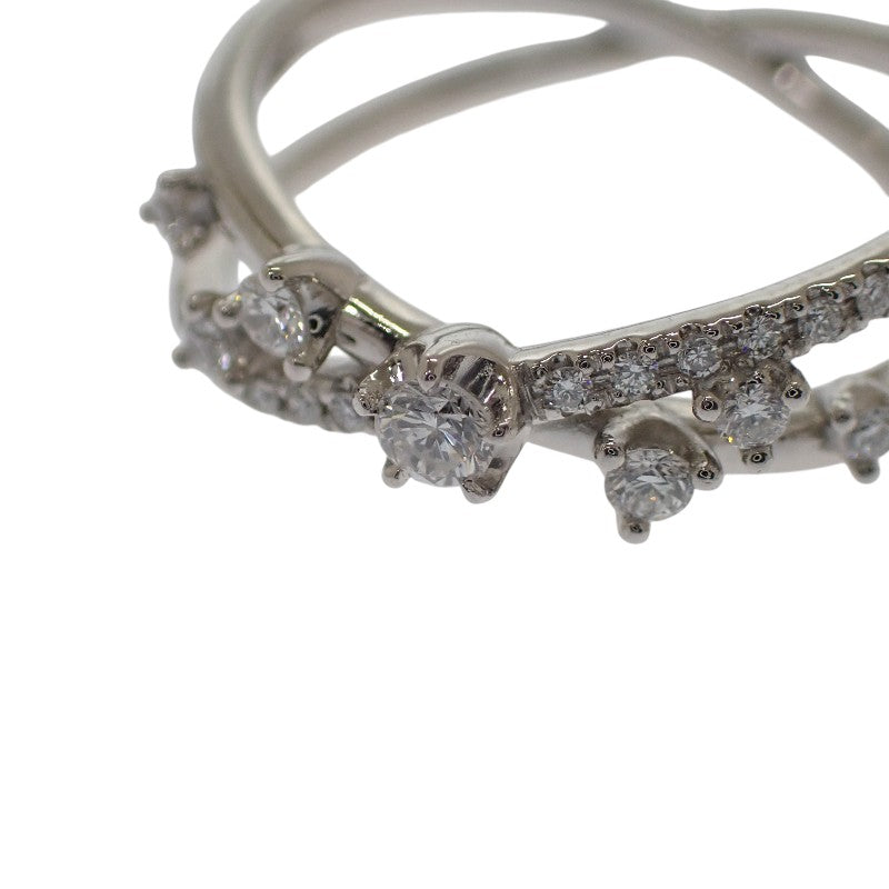 スタージュエリー STAR JEWELRY クロスライン 9号 リング Pt950プラチナ ダイヤモンド レディース【中古】【Aランク】