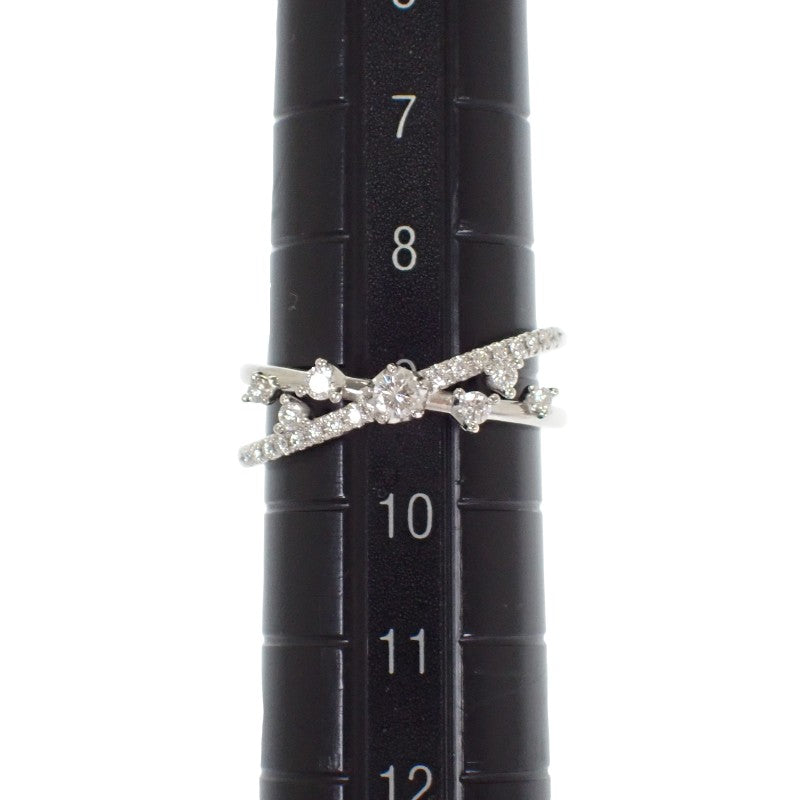 STAR JEWELRY 星形珠寶 Cross Line 9號 戒指 Pt950鉑金 鑽石 女士【中古】【A級】