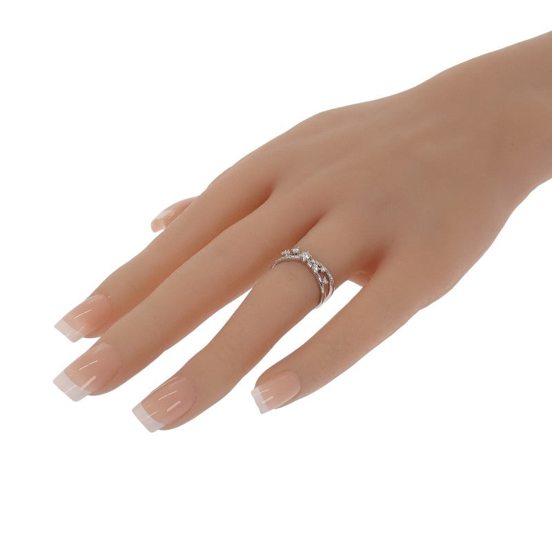 スタージュエリー STAR JEWELRY クロスライン 9号 リング Pt950プラチナ ダイヤモンド レディース【中古】【Aランク】