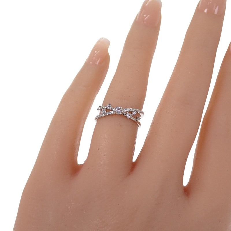 STAR JEWELRY 星形珠寶 Cross Line 9號 戒指 Pt950鉑金 鑽石 女士【中古】【A級】