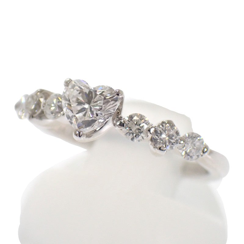 Design Jewelry Heart Shape 8.5 Ring Pt900 Platinum Diamond Ladies