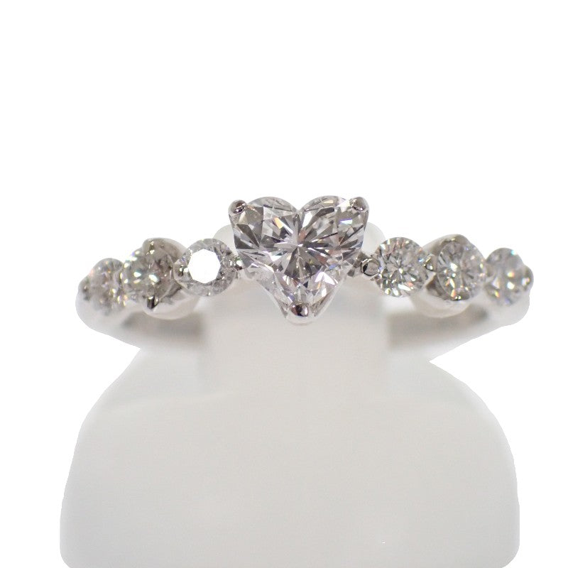 Design Jewelry Heart Shape 8.5 Ring Pt900 Platinum Diamond Ladies