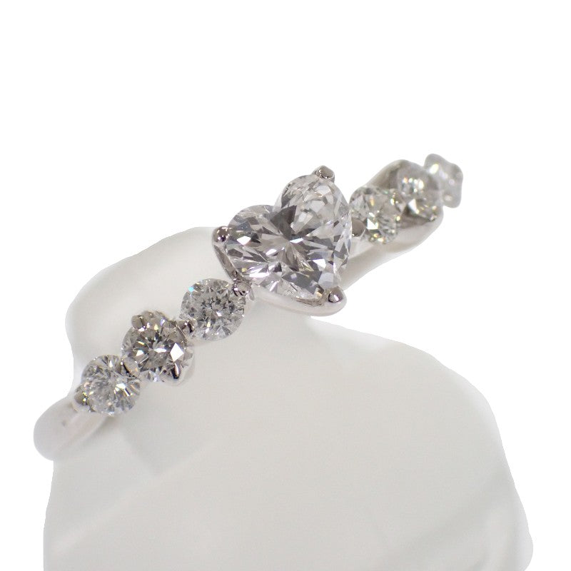 Design Jewelry Heart Shape 8.5 Ring Pt900 Platinum Diamond Ladies