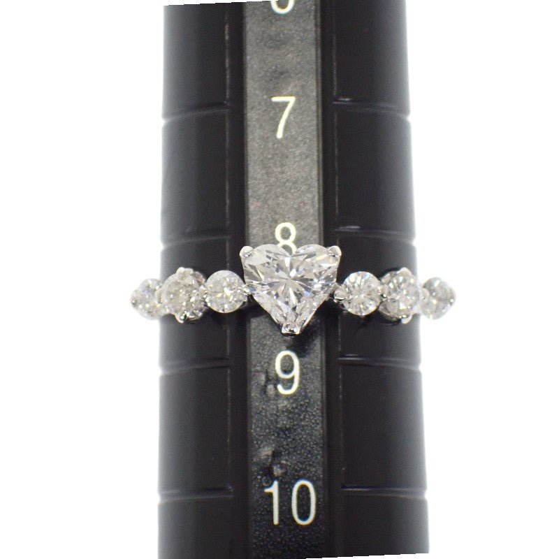 Design Jewelry Heart Shape 8.5 Ring Pt900 Platinum Diamond Ladies