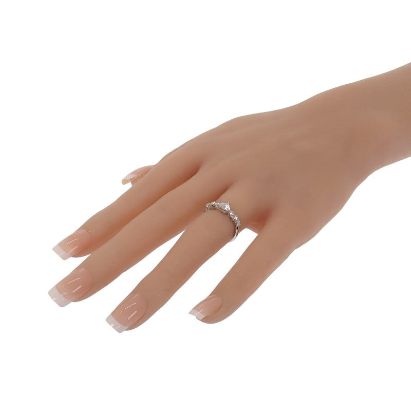 デザインジュエリー ハートシェイプ 8.5号 リング Pt900プラチナ ダイヤモンド レディース【中古】【Aランク】