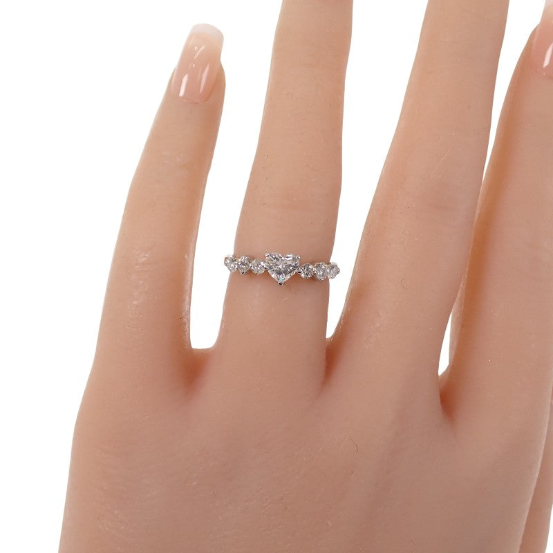 デザインジュエリー ハートシェイプ 8.5号 リング Pt900プラチナ ダイヤモンド レディース【中古】【Aランク】