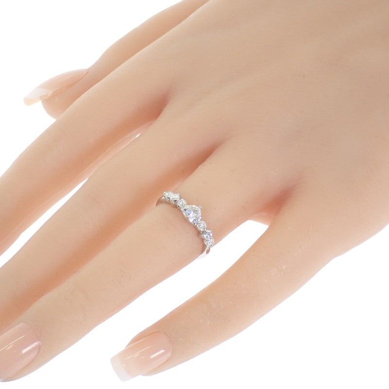 Design Jewelry Heart Shape 8.5 Ring Pt900 Platinum Diamond Ladies