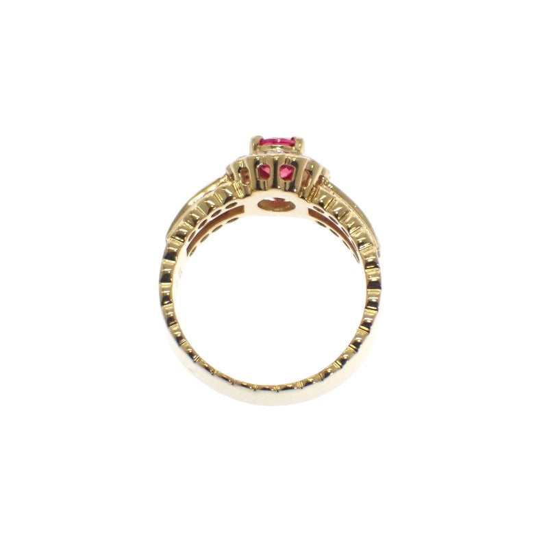 デザインジュエリー 12.5号 リング K18イエローゴールド ルビー ルビー ダイヤモンド レディース【中古】【Aランク】