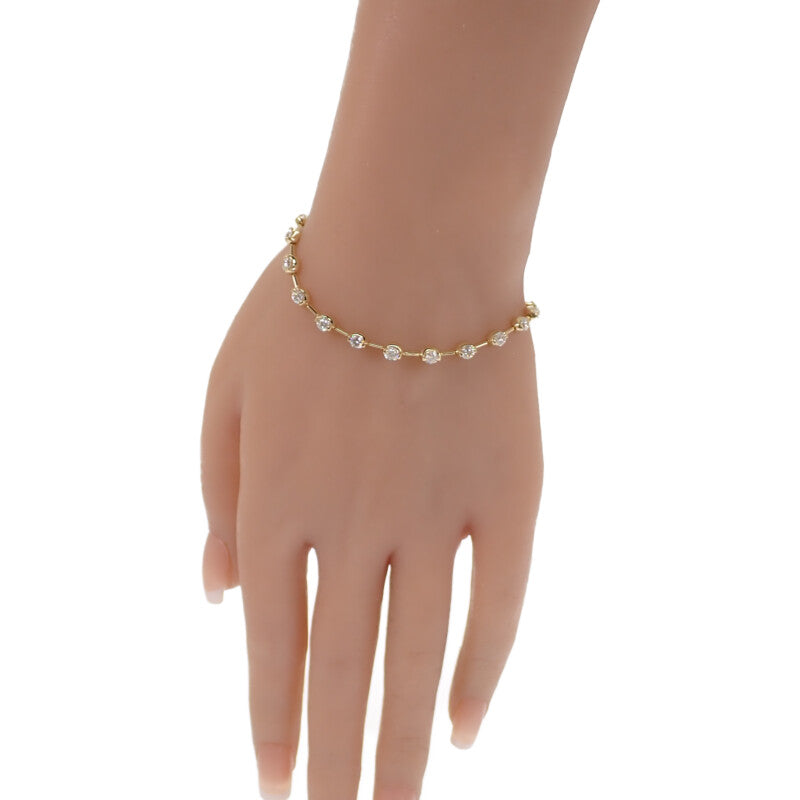 K18 デザインジュエリー ブレスレット K18イエローゴールド ダイヤモンド メンズ レディース【中古】【Aランク】