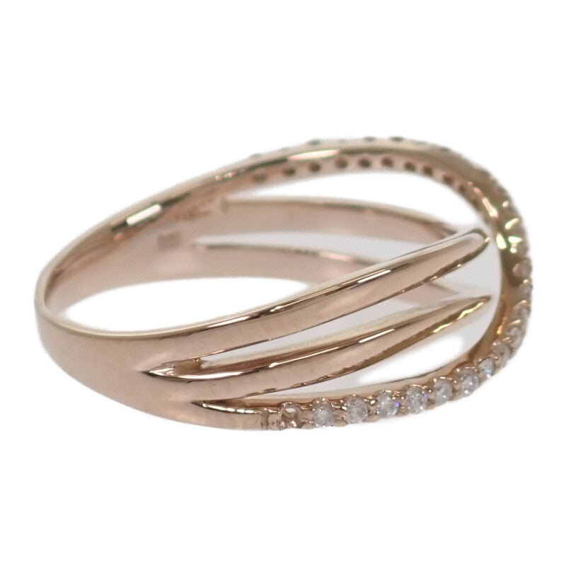 K18 デザインジュエリー 10号 リング K18ピンクゴールド ダイヤモンド レディース【中古】【Aランク】