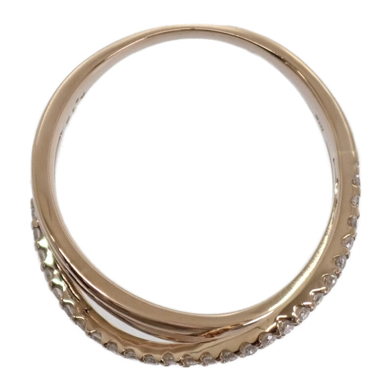 K18 デザインジュエリー 10号 リング K18ピンクゴールド ダイヤモンド レディース【中古】【Aランク】