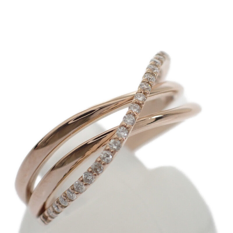 K18 デザインジュエリー 10号 リング K18ピンクゴールド ダイヤモンド レディース【中古】【Aランク】