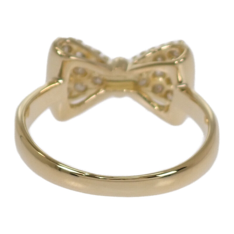 デザインジュエリー リボン 11号 リング K18イエローゴールド ダイヤモンド レディース【中古】【Aランク】