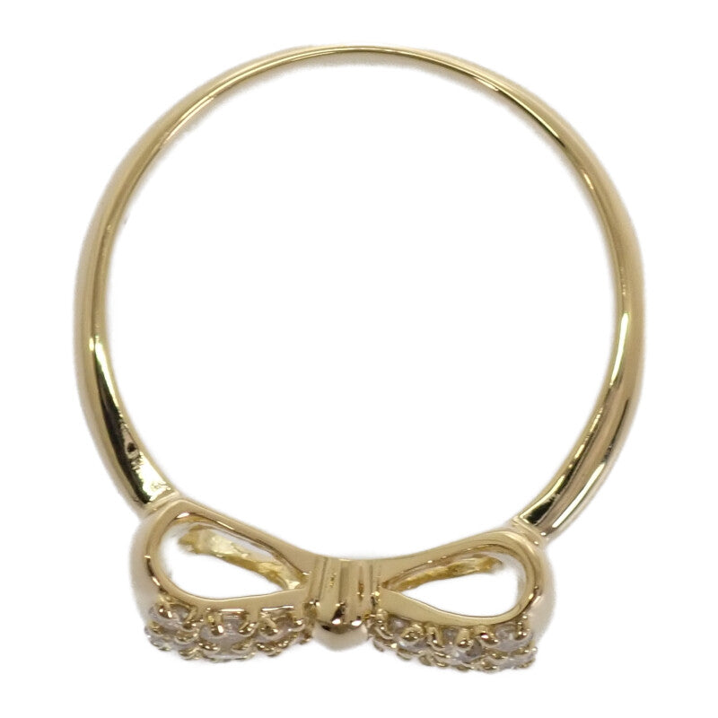 デザインジュエリー リボン 11号 リング K18イエローゴールド ダイヤモンド レディース【中古】【Aランク】