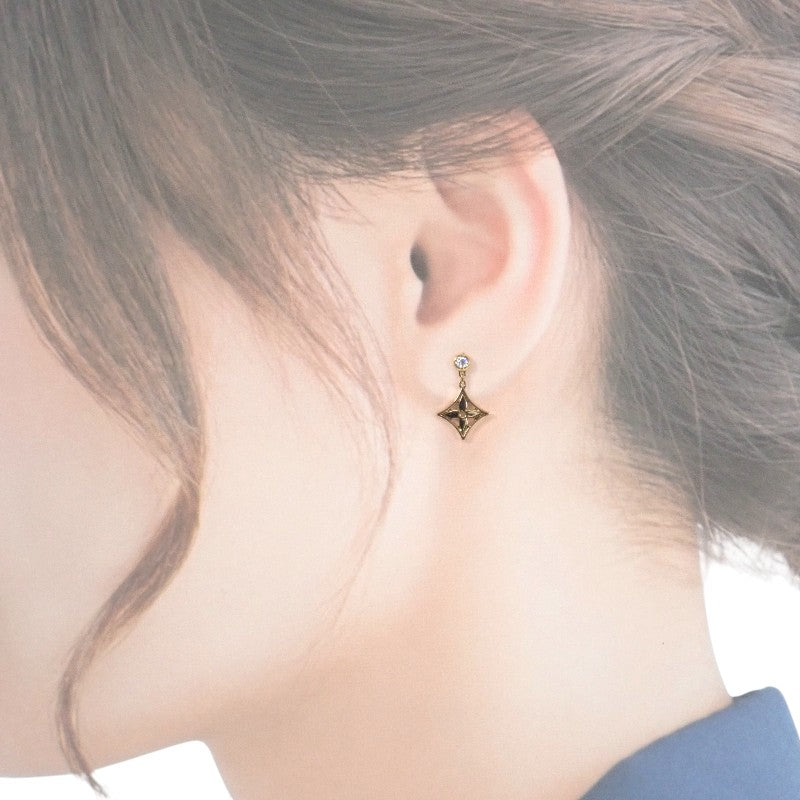ルイヴィトン LOUIS VUITTON モノグラム・イディール Q96168 ピアス K18イエローゴールド ダイヤモンド レディース【中古】【ABランク】