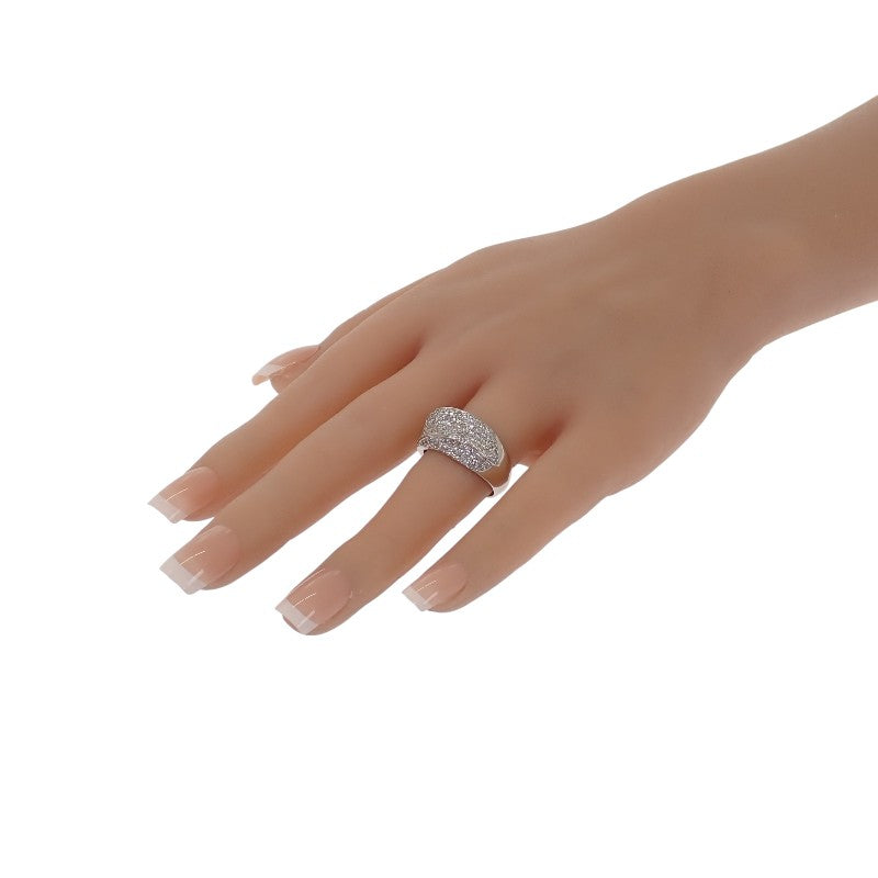 デザインジュエリー パヴェダイヤ 18号 リング Pt900プラチナ ダイヤモンド レディース メンズ【中古】【Aランク】