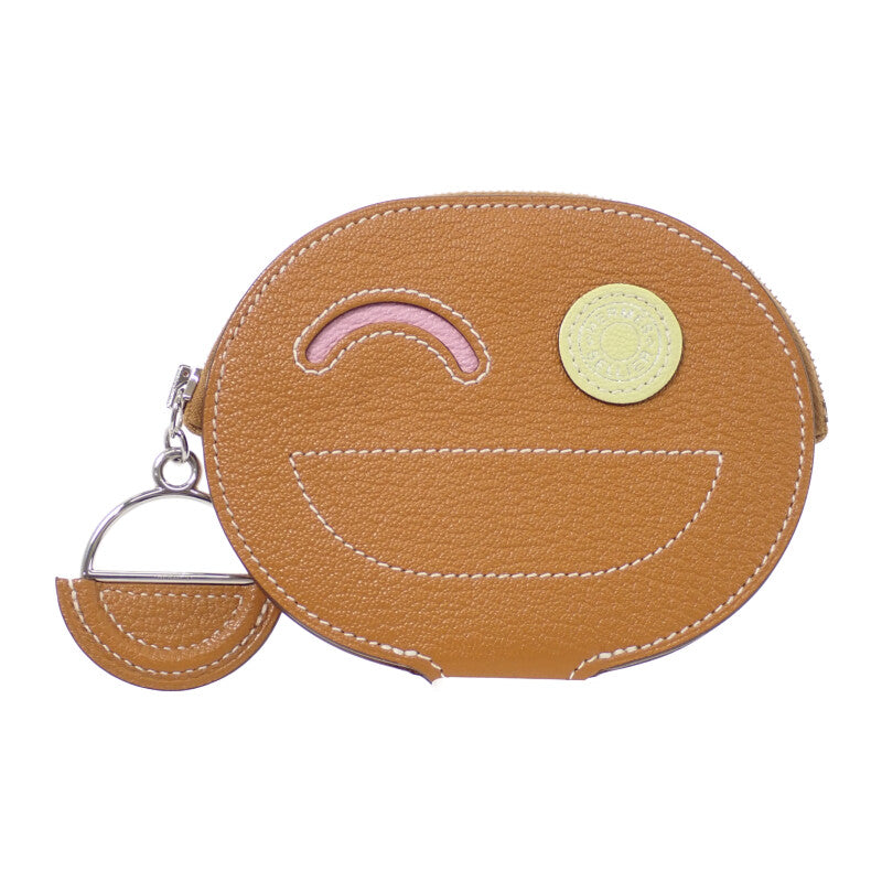 愛馬仕 HERMES In the Loop Wink H083153CJA 零錢包 皮革 焦糖棕色 銀色金屬配件 女款 男女通用【中古】【A級品】