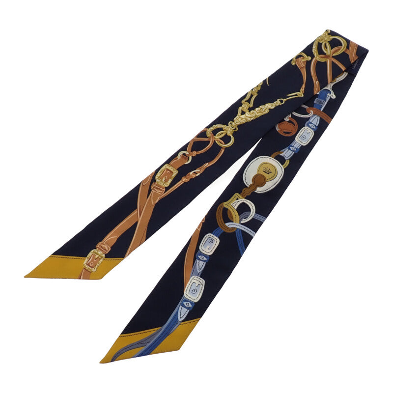 エルメス HERMES ツイリー BRIDES de GALA スカーフ シルク ネイビー レディース【中古】【Aランク】