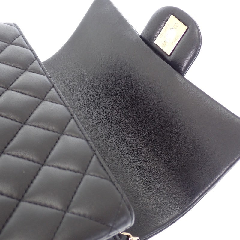 シャネル CHANEL トップハンドル ミニフラップ AS2431_B06660_94305 ショルダーバッグ ラムスキン ブラック ゴールド金具 レディース【中古】【ABランク】
