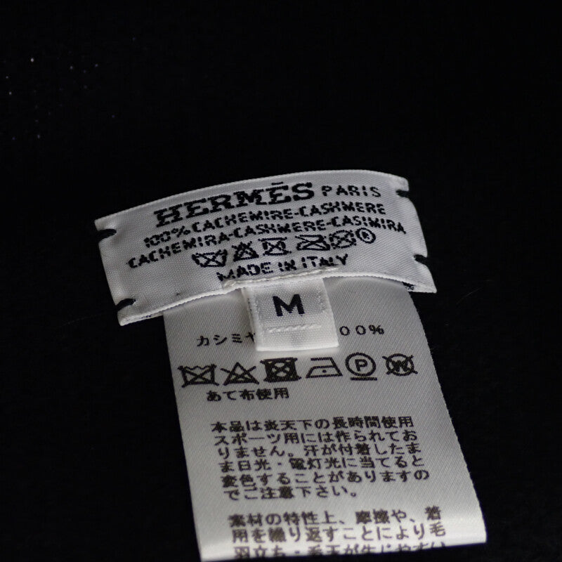 エルメス HERMES クルー・ド・セル M ニットキャップ カシミヤ ブラック レディース ユニセックス【中古】【Aランク】