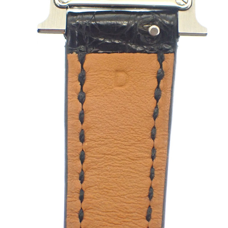愛馬仕 HERMES H Watch Mini HH1.110.290 腕錶 不鏽鋼 鱷魚皮 黑色 石英 白色貝殼面盤 女士【中古】【AB級】