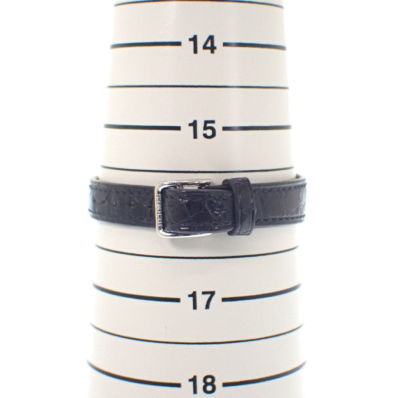 愛馬仕 HERMES H Watch Mini HH1.110.290 腕錶 不鏽鋼 鱷魚皮 黑色 石英 白色貝殼面盤 女士【中古】【AB級】