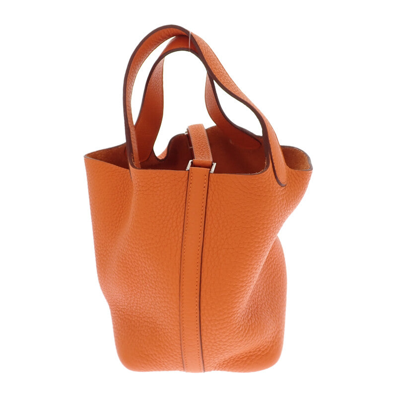 エルメス HERMES ピコタンロックPM ハンドバッグ トリヨンクレマンス オレンジ シルバー金具 レディース【中古】【Aランク】