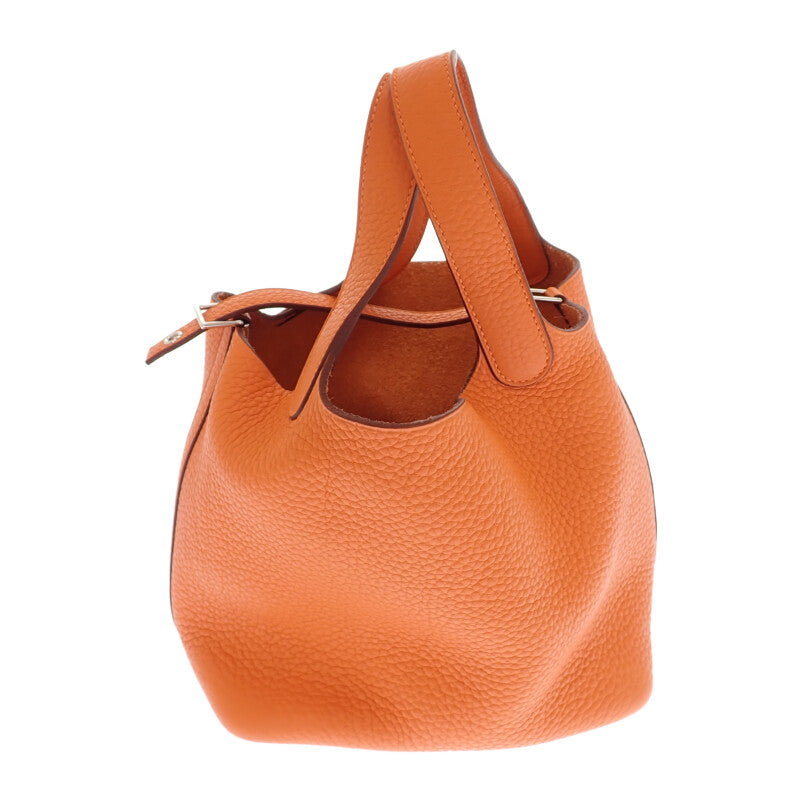 エルメス HERMES ピコタンロックPM ハンドバッグ トリヨンクレマンス オレンジ シルバー金具 レディース【中古】【Aランク】