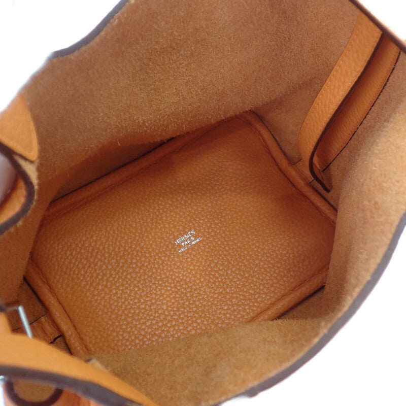 エルメス HERMES ピコタンロックPM ハンドバッグ トリヨンクレマンス オレンジ シルバー金具 レディース【中古】【Aランク】