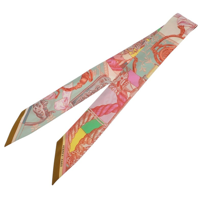 エルメス HERMES ツイリー Cavalleria d Etriers 騎士の鎧 スカーフ シルク マルチ レッド ホワイト レディース【中古】【ABランク】