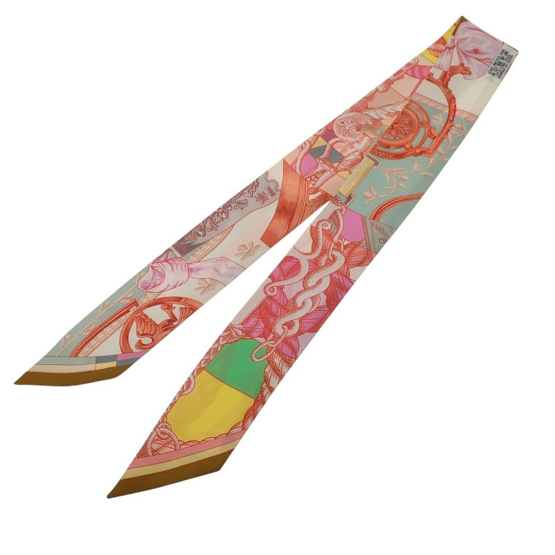エルメス HERMES ツイリー Cavalleria d Etriers 騎士の鎧 スカーフ シルク マルチ レッド ホワイト レディース【中古】【ABランク】