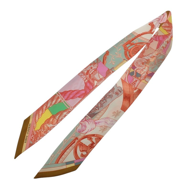 エルメス HERMES ツイリー Cavalleria d Etriers 騎士の鎧 スカーフ シルク マルチ レッド ホワイト レディース【中古】【ABランク】