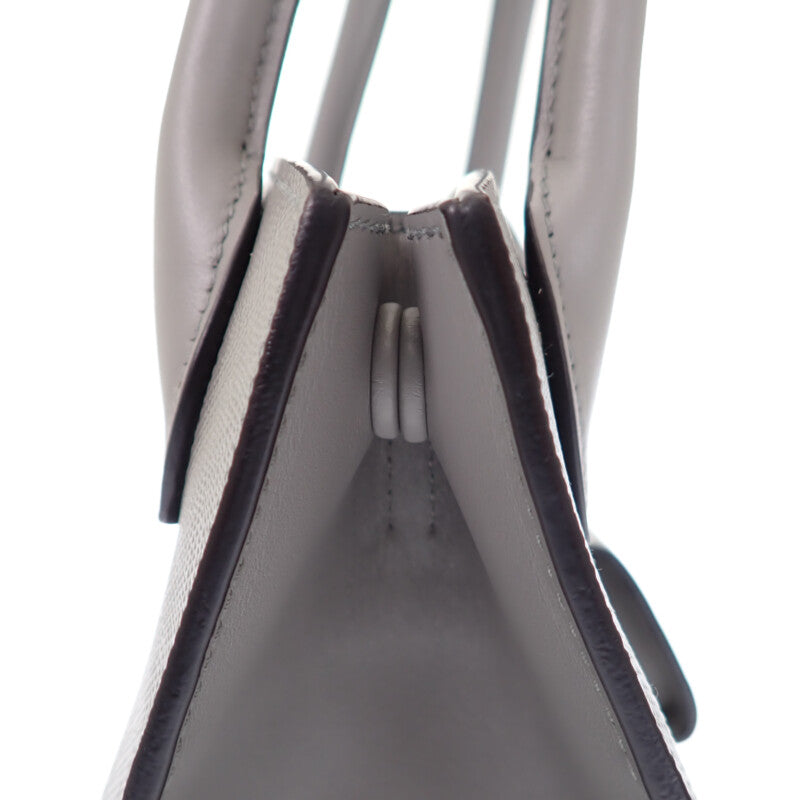 プラダ PRADA モノクローム 1BA156 ハンドバッグ サフィアーノ グレー ゴールド金具 レディース【中古】【Aランク】