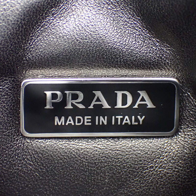 PRADA Padded Mini 1BA359 Handbag Leather Black Silver Hardware Women's