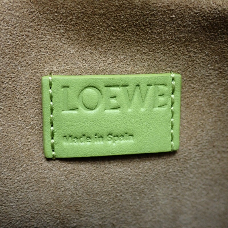 ロエベ LOEWE フラメンコクラッチ ミディアム A411FC1XBF 2WAYバッグ ショルダーバッグ カーフ ライムイエロー レディース【中古】【Aランク】