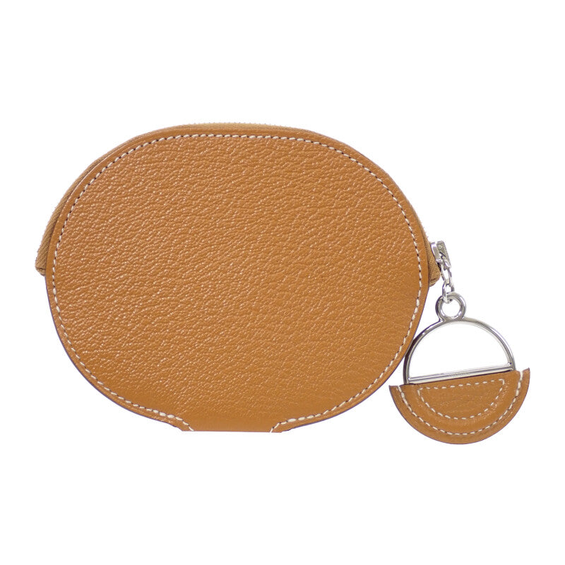 愛馬仕 HERMES In the Loop Wink H083153CJA 零錢包 皮革 焦糖棕色 銀色金屬配件 女款 男女通用【中古】【A級品】