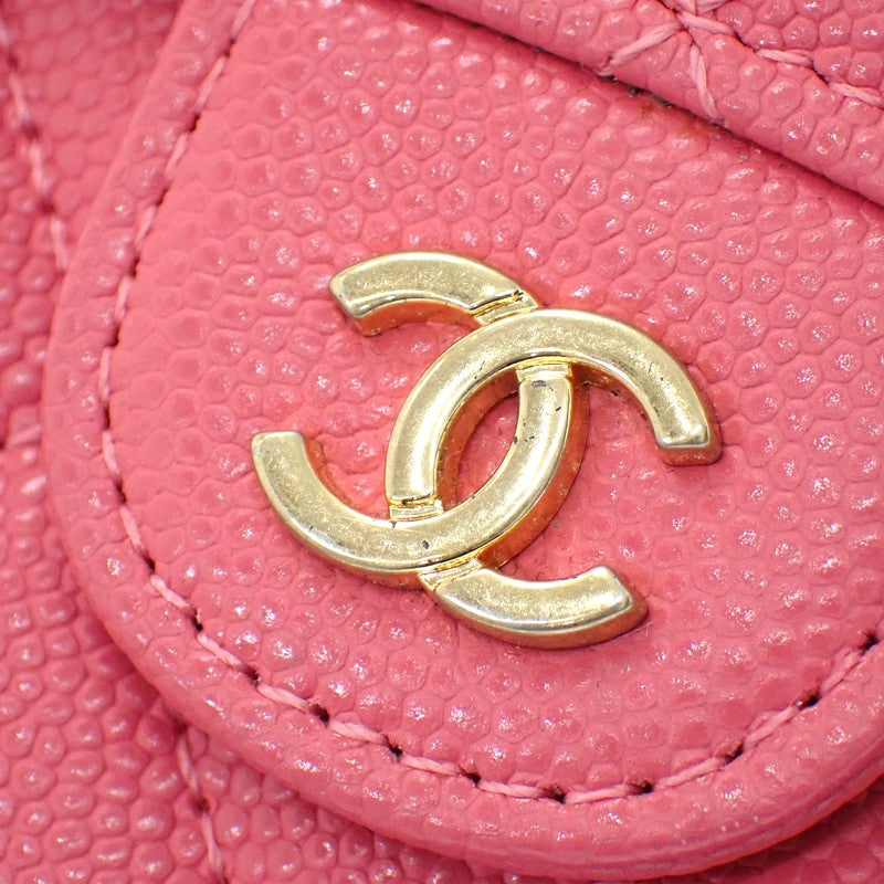 シャネル CHANEL クラシックフラップウォレット AP0231 三つ折り財布 キャビアスキン ピンク ゴールド金具 レディース【中古】【ABランク】
