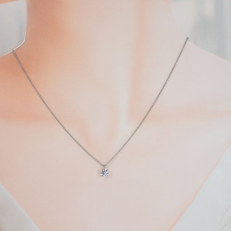 ティファニー TIFFANY&Co. ソリティア 1PD ネックレス Pt950プラチナ ダイヤモンド レディース【中古】【Aランク】