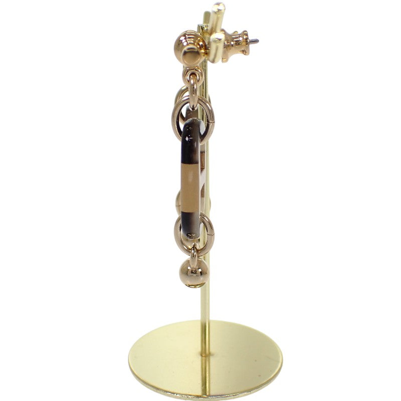 エルメス HERMES シュル メール PM H100000FD00 ピアス メタル バッファローホーン ブラウン ゴールド レディース【中古】【Aランク】