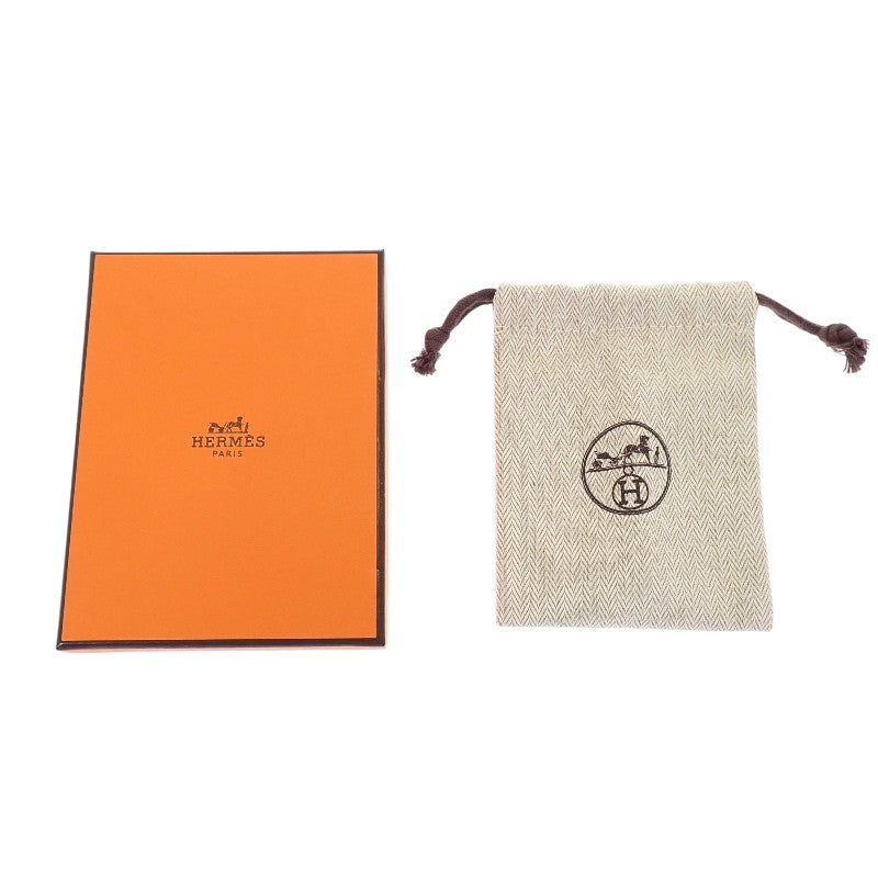 エルメス HERMES シュル メール PM H100000FD00 ピアス メタル バッファローホーン ブラウン ゴールド レディース【中古】【Aランク】