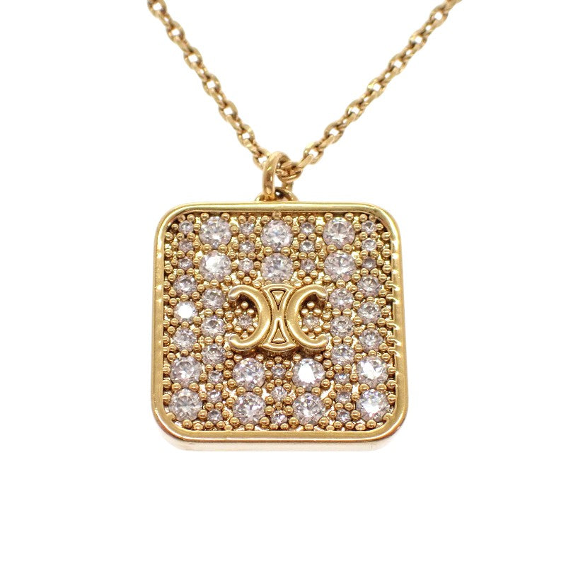 セリーヌ CELINE トリオンフ ナイトフォール 461HN6BZI.35OR ネックレス メタル ストラス レディース【中古】【ABランク】