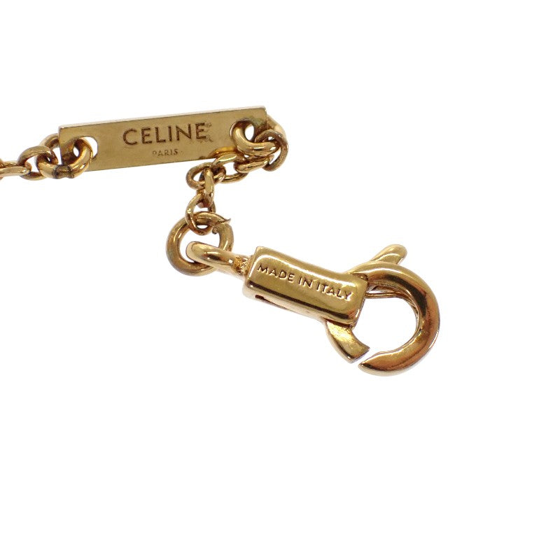 CELINE 賽琳 Triomphe 凱旋門 Nightfall 461HN6BZI.35OR 項鍊 金屬 萊茵石 金色 女款【中古】【AB級】