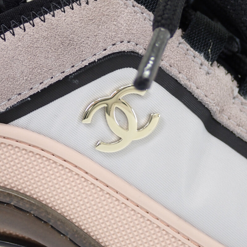 シャネル CHANEL ココマーク G39982_Y56536_K5852 スニーカー カーフ スウェード ピンク ホワイト レディース【中古】【Aランク】