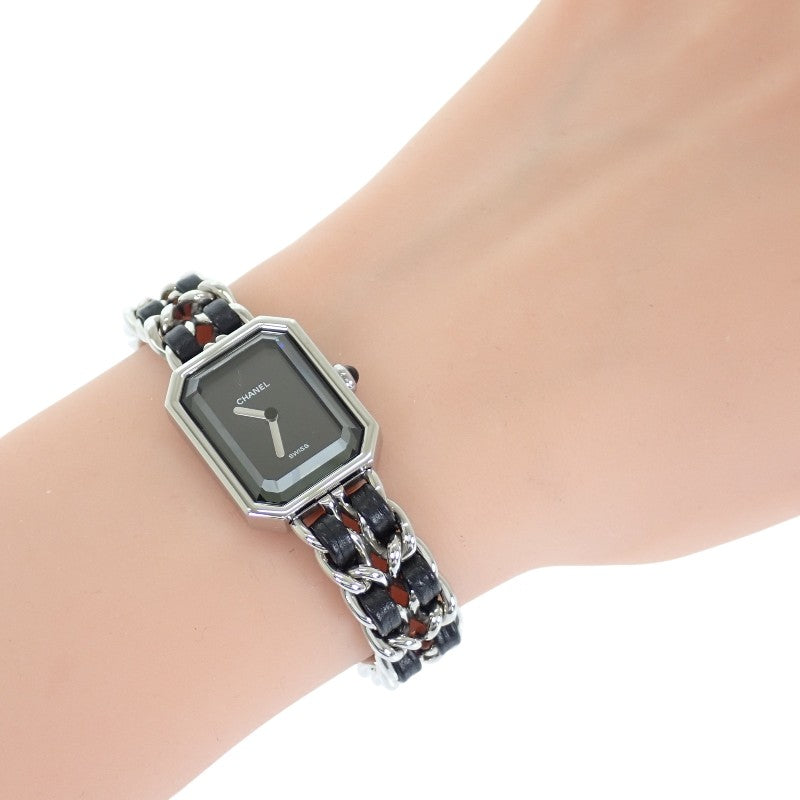 シャネル CHANEL プルミエール M H0451 腕時計 ステンレススチール クオーツ ブラック文字盤 レディース【中古】【Aランク】