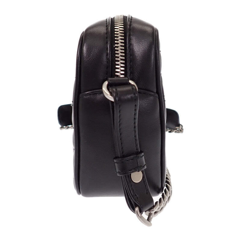 プラダ PRADA ダイアグラム ショルダー 1BH084_2D91_V_COI ショルダーバッグ カーフスキン ブラック シルバー金具 レディース【中古】【Aランク】